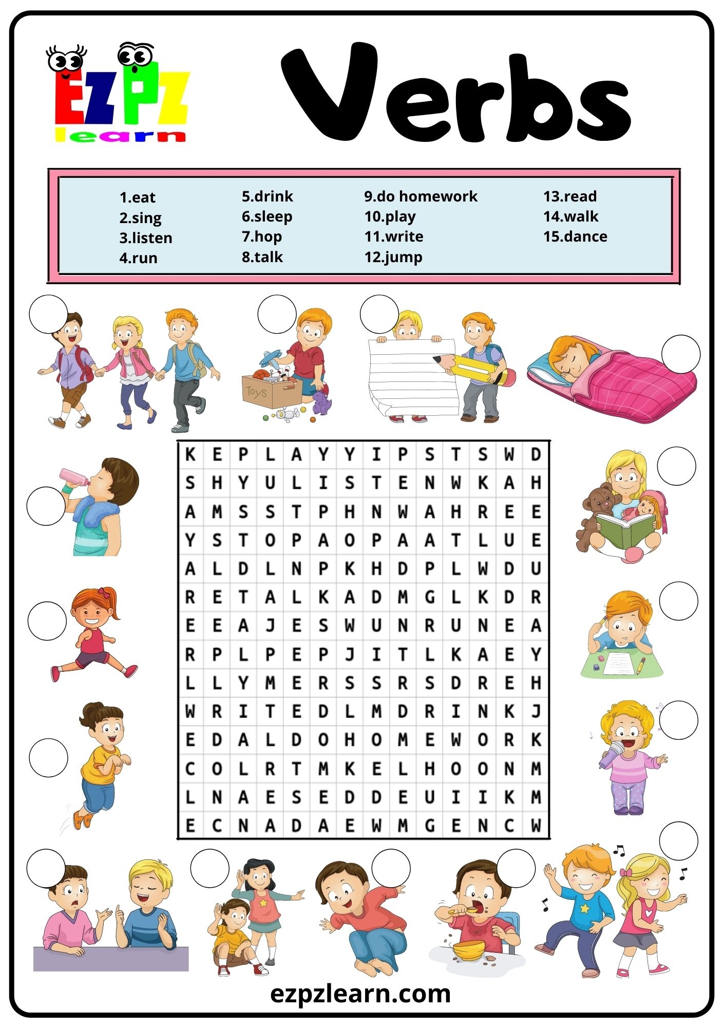 Verbs Action Verbs Exercise Pdf Action Verbs Worksheet Action Verbs 