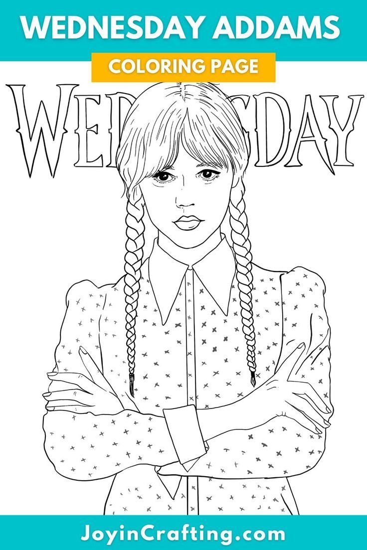 Wednesday Addams Coloring Page Netflix Desenhos Para Coloriri