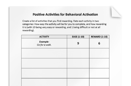 Weekly Schedule For Behavioral Activation Worksheet Therapist Aid