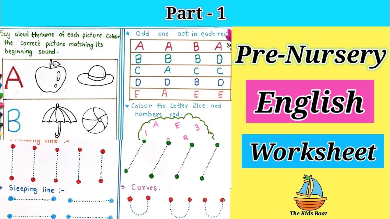 Worksheet For Play Group Nursery With Washable Plastic Coated 
