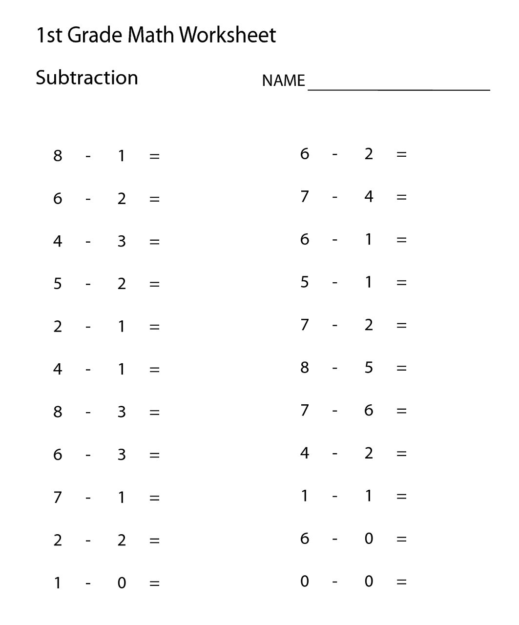 Worksheets For 1st Grade Math Activity Shelter