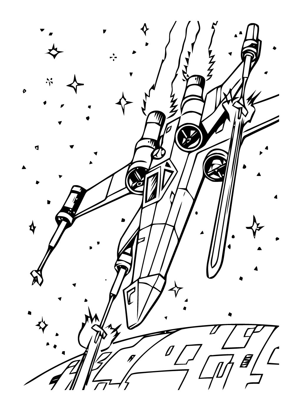 X Wing Star Wars Coloring Pages For Kids