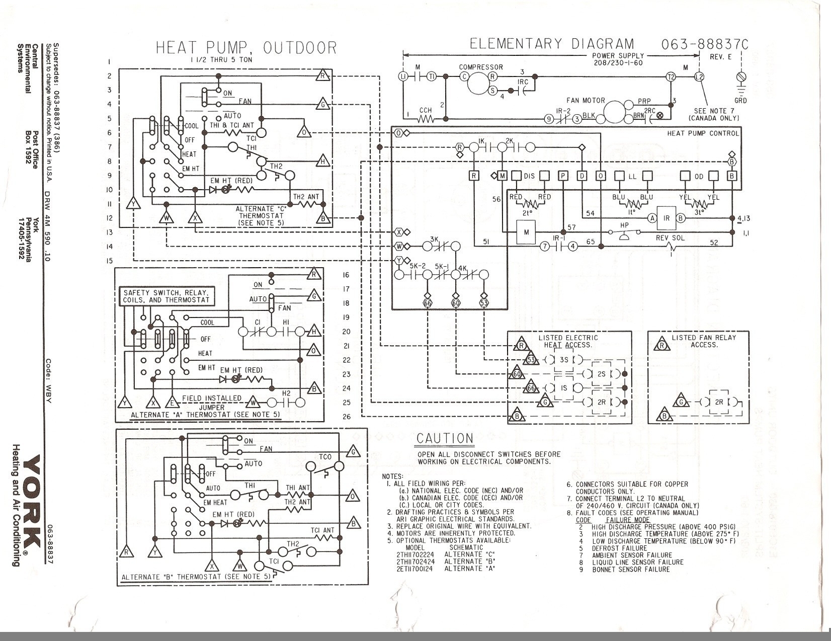 York Heat Pump Wiring Diagrams Data Wiring Diagram Schematic Heat 