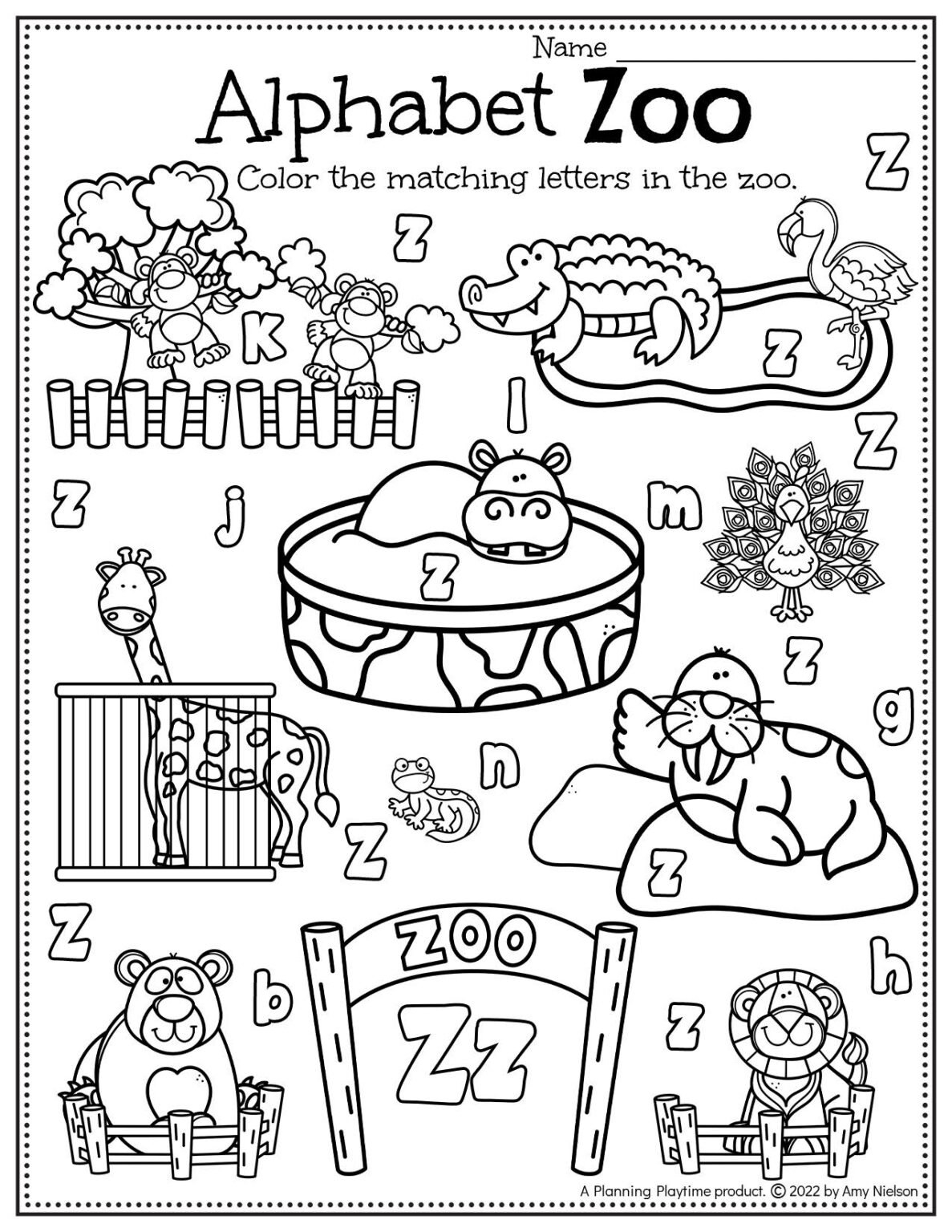 Zoo Preschool Worksheets Planning Playtime