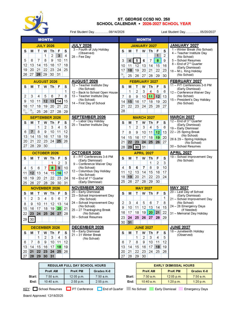 image alt text: Teacher pointing to printed Evsc calendar