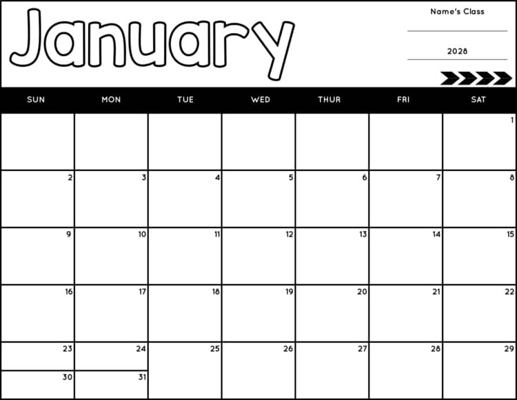 Students marking dates on a large printout calendar