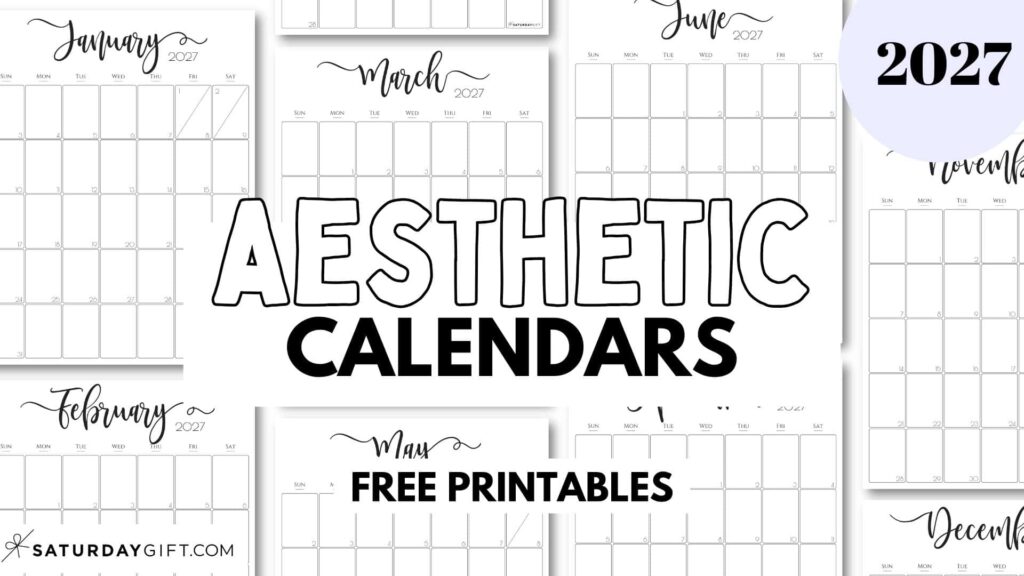 A colorful desk spread with 2027 Calendar Printable sheets and planner stickers