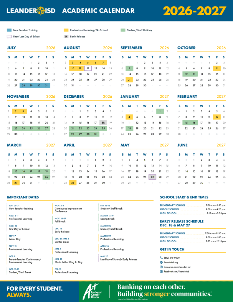 Color-coded calendar pages with category legends