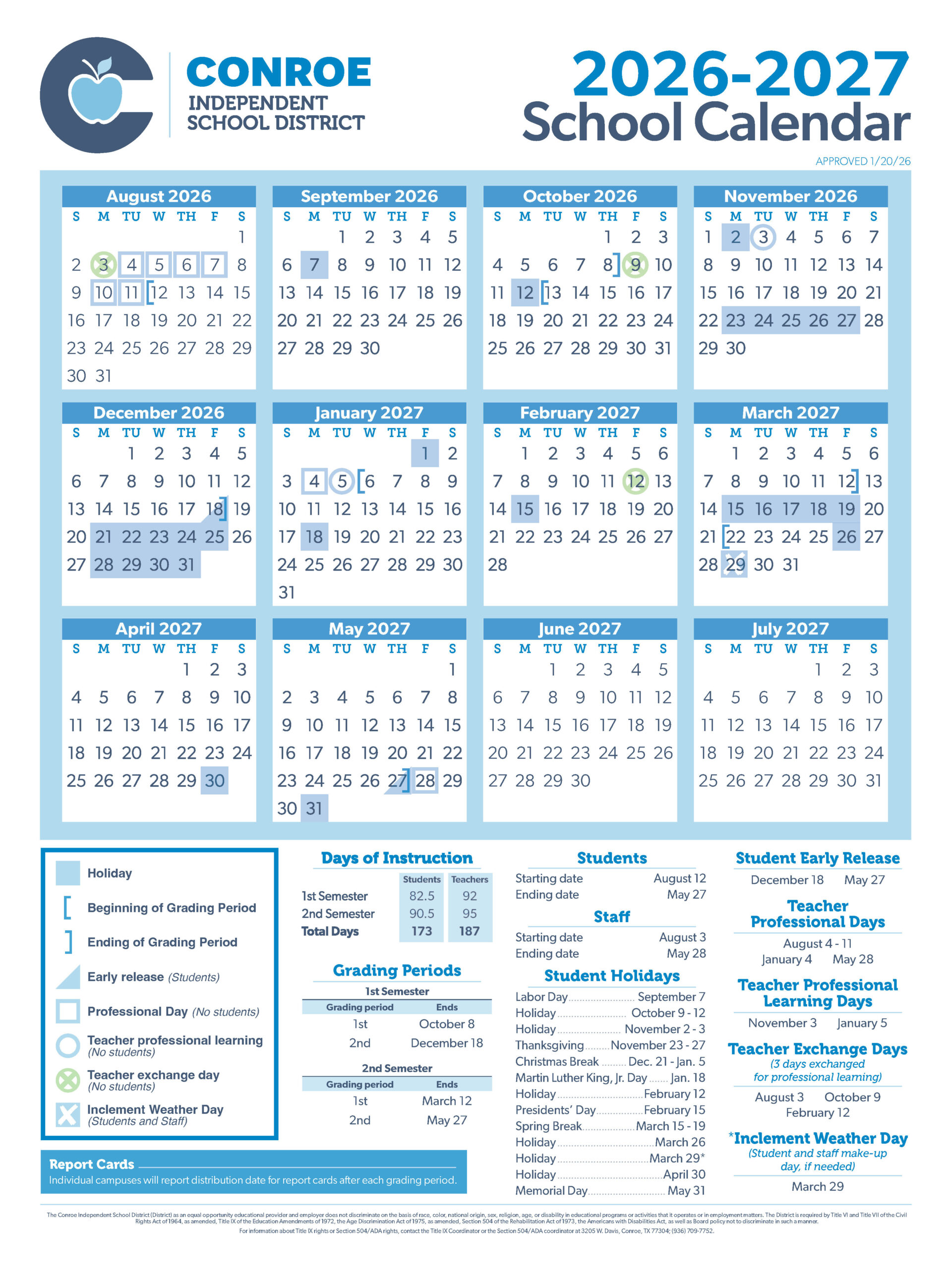Teacher planning on wall calendar display