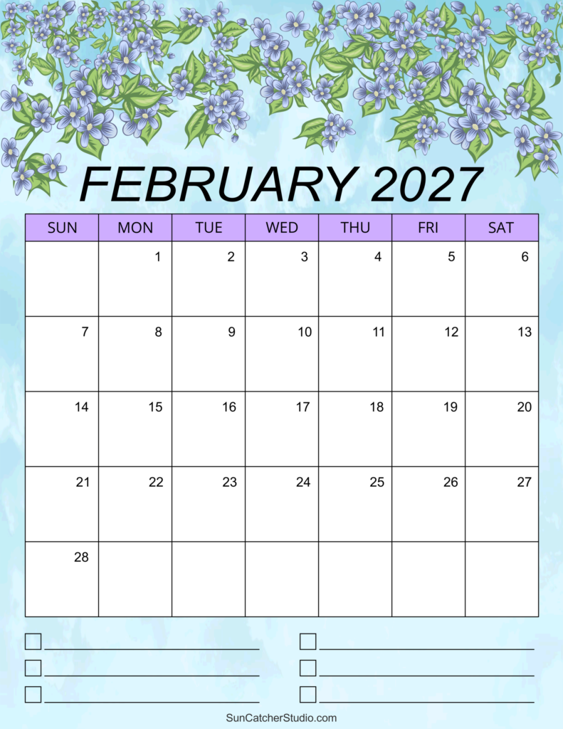 Close-up of a printable calendar with doodles and stickers.